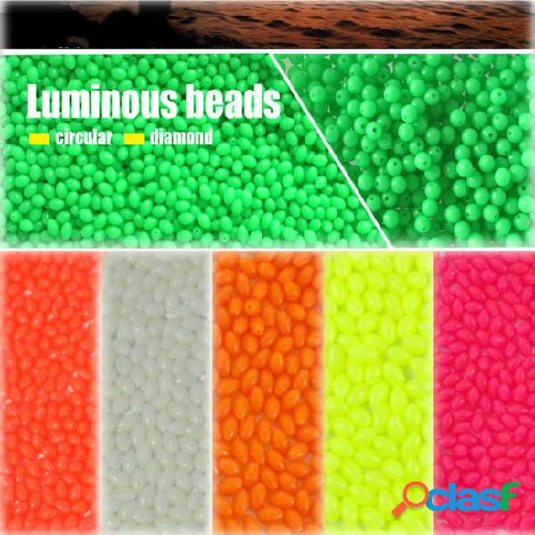 100pcs oval mixed size luminous fishing beads orange yellow