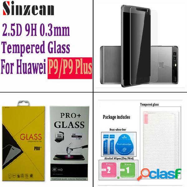 100pcs sinzean for huawei p9 plus 2.5d tempered glass p9