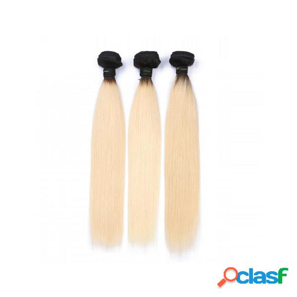 10a brazilian straight weave 1b/613 ombre blonde hair