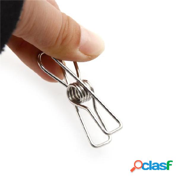 10pcs clothes hanging pegs clips clamps silver binder clips