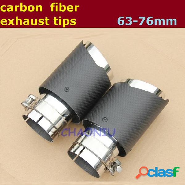 10pcs inlet 63mm outlet 76mm carbon fiber exhaust end tips