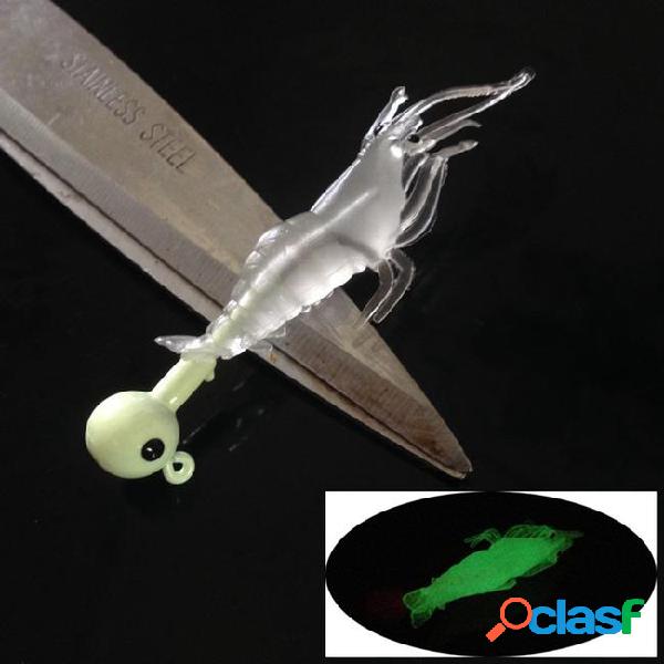 10pcs multi-colored 5cm 5g luminous shrimp leads hook