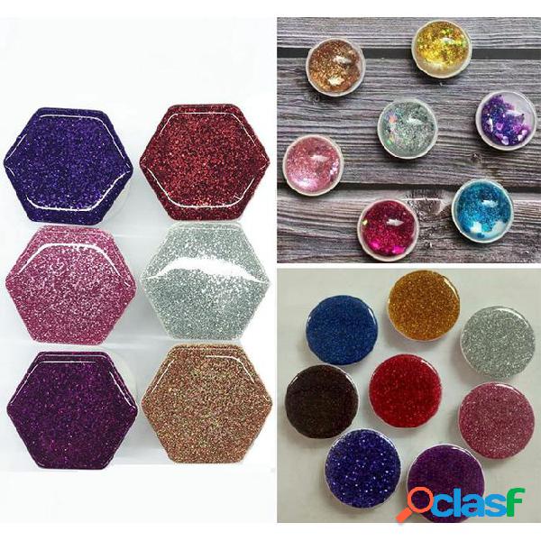 10pcs universal hexagon glitter 3d quicksand glitter airbag