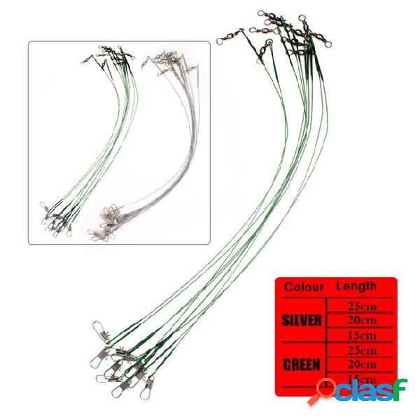 10pcs/lot 15cm/20cm/25cm 2 coloranti bite steel fishing line