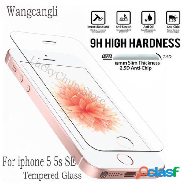 10pcs/lot glass on for 5s 5 tempered glass protective for 5s