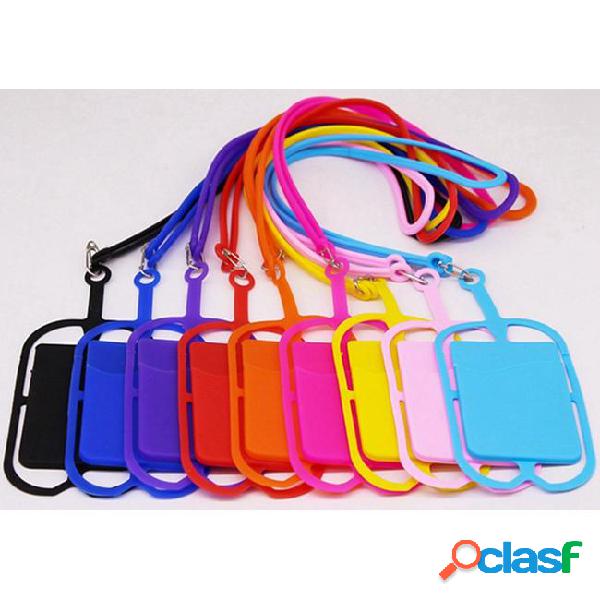 10sets/lot colors silicone lanyards neck strap necklace