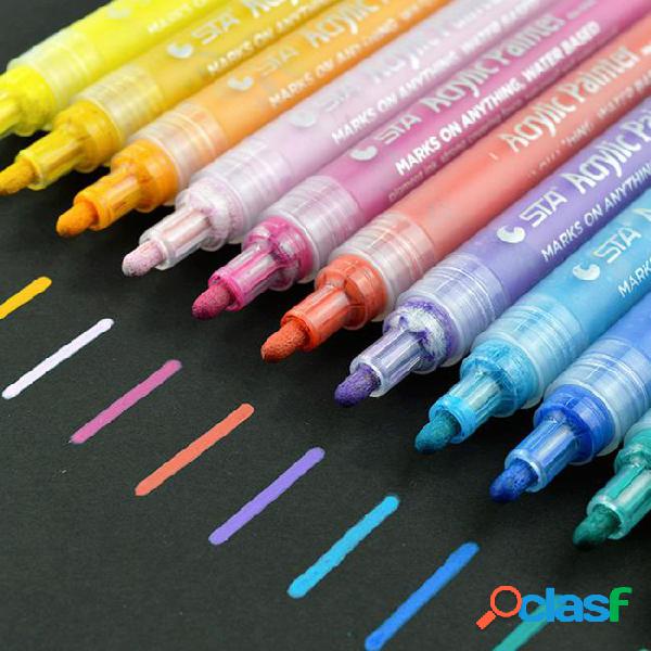 12 colors acrylic paint marker pens permanent paint pen art