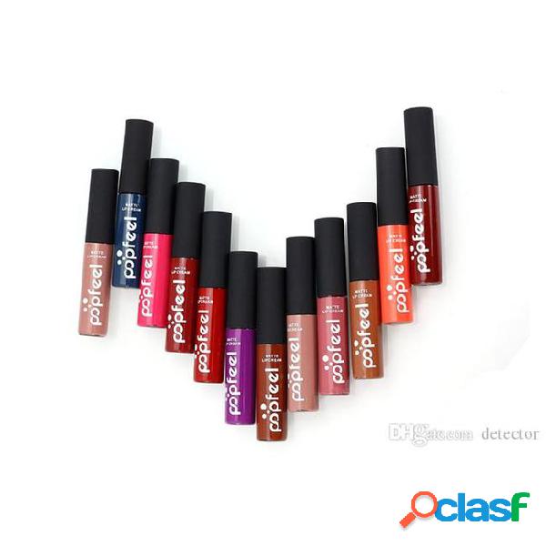 12 colors popfeel lipstick lip gloss long-lasting waterproof