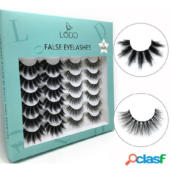 12 pairs false eyelashes natural long thick soft lashes