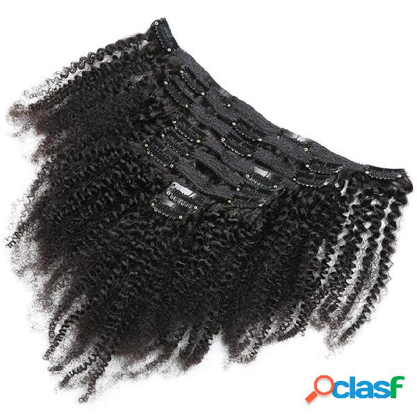 120g 8pcs per set 4a 4b 4c afro kinky curly remy hair clip