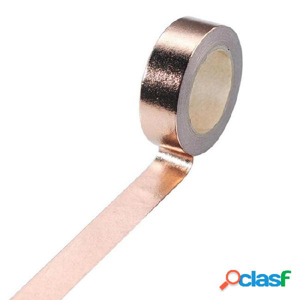15mm*10m gold foil washi tape silver/gold/bronze/rose/green