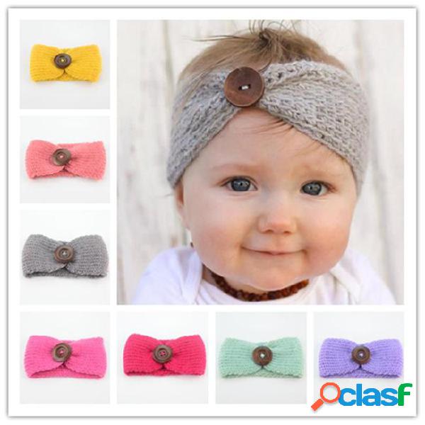 16 colors baby girls wool crochet headband knit hairbands