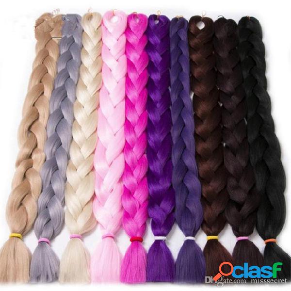 165g/piece pure color crochet jumbo braid hair 41 inches