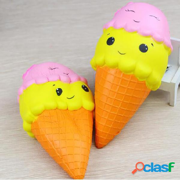 18cm smile face ice cream squishy double head torch slow