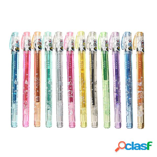 1Set 12 colores Gel Pluma Brilho Plumas Asst Scrapbooking