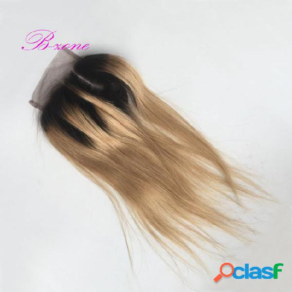 1b 27 ombre blonde virgin hair with lace closure malaysian