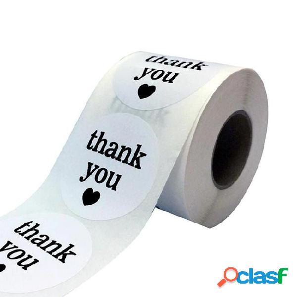 1inch white roll thank you gift package self adhesive