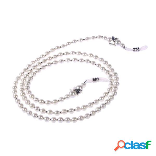 1pc new adjustable sunglasses necklace chain white pearl