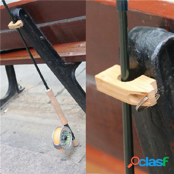 1pc wooden mini fly fishing rod rack holder magnetic fishing