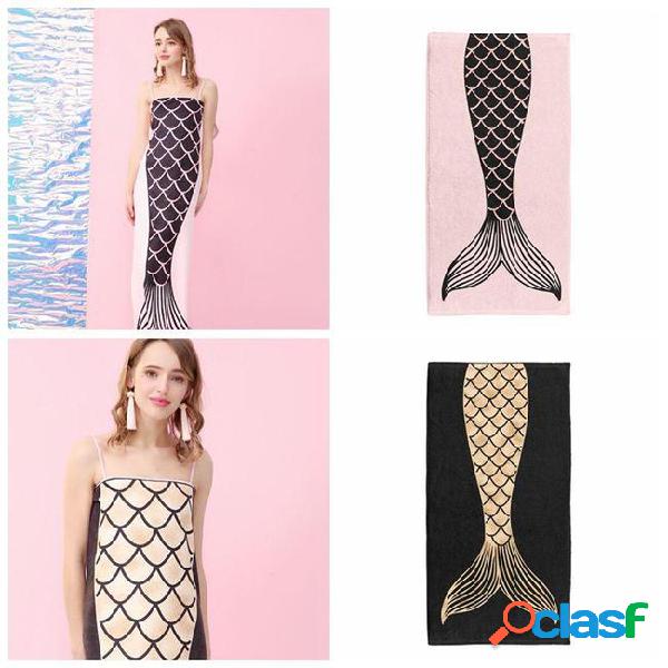 2 colors mermaid tail beach towel bedroom shower towels