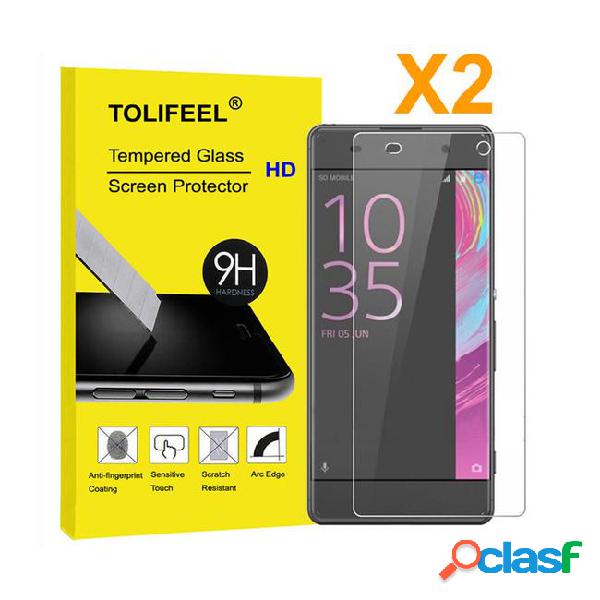 2-pack 2.5d 9h tempered glass for sony xperia xa screen