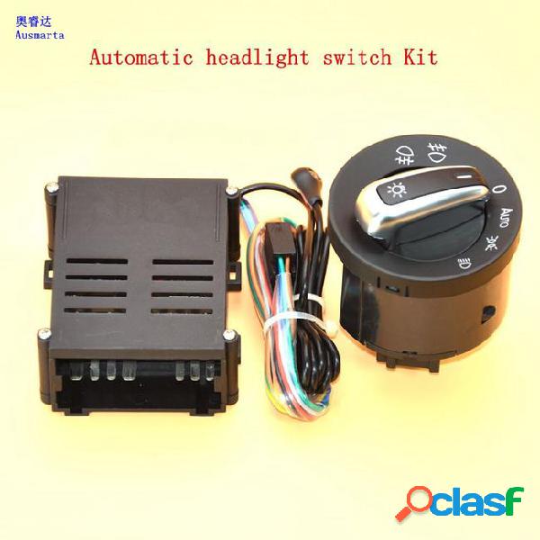 2 pcs car lights switch + chrome auto sensor light for vw