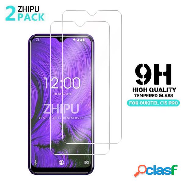 2 pcs tempered glass for oukitel c15 pro glass screen