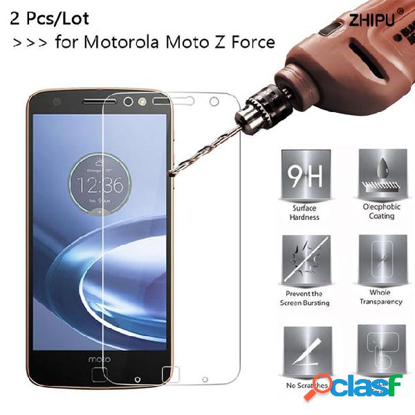 2 pcs/lot 2.5d 0.26mm tempered glass for moto z force screen