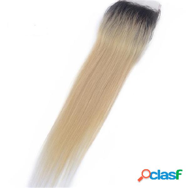 2 tone dark root straight hair 1b 613 blonde brazilian ombre