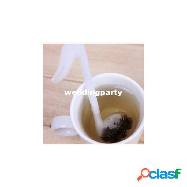 200 pcs/lot novelty musical note shape plastic tea strainer