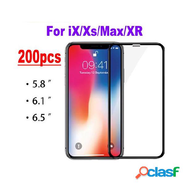 200pcs dhl full cover tempered glass for iphone xs max xr