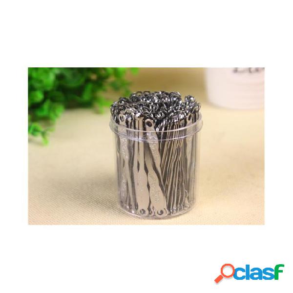 200pcs/lot stainless steel spiral type earpick wax remover
