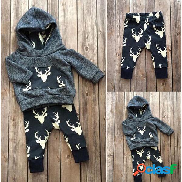 2017 autumn baby boys clothes cotton long sleeve deer hoodie