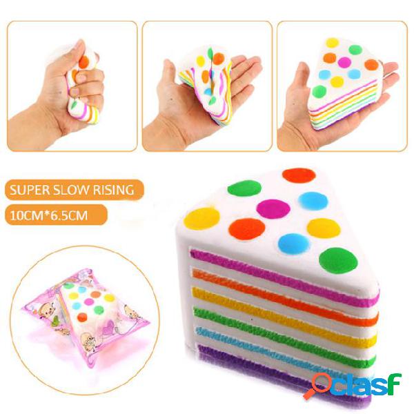 2017 new arrival jumbo 10cm kawaii squishy rainbow cream