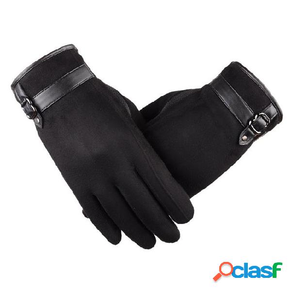 2017 new male autumn and winter gloves black winter mittens