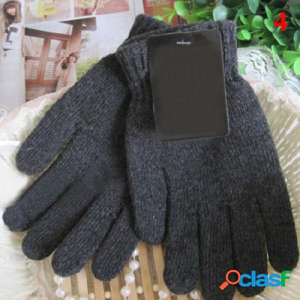 2017 new men women unisex woolen thermal mittens gloves