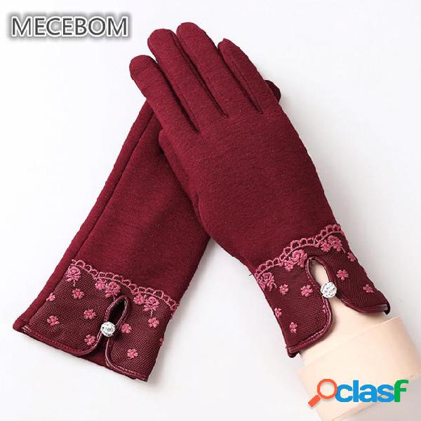 2018 autumn winter gloves women touch screen full finger