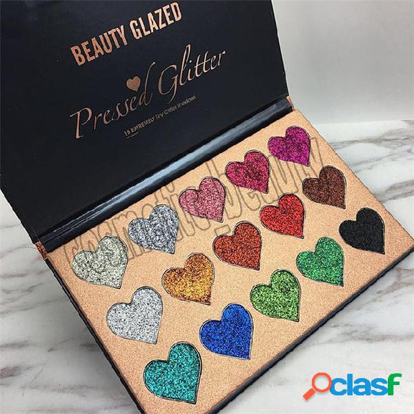 2018 beauty glazed heart-shaped 15 color sequins eye shadow