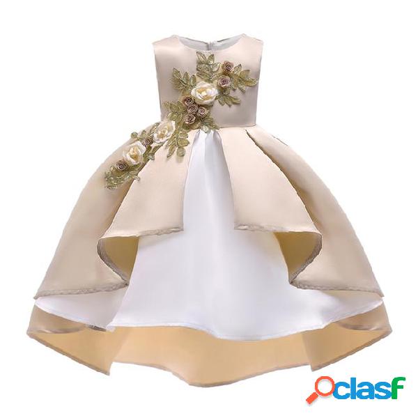 2018 childrens gold embroidery princess dresses kids party