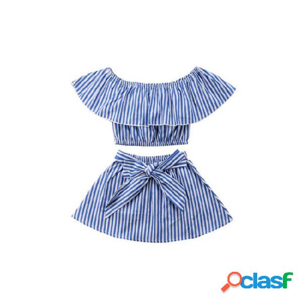 2018 fashion baby girl clothes summer off-shoulder cotton