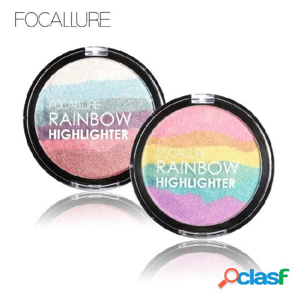 2018 focallure rainbow highlighter powder glow kit