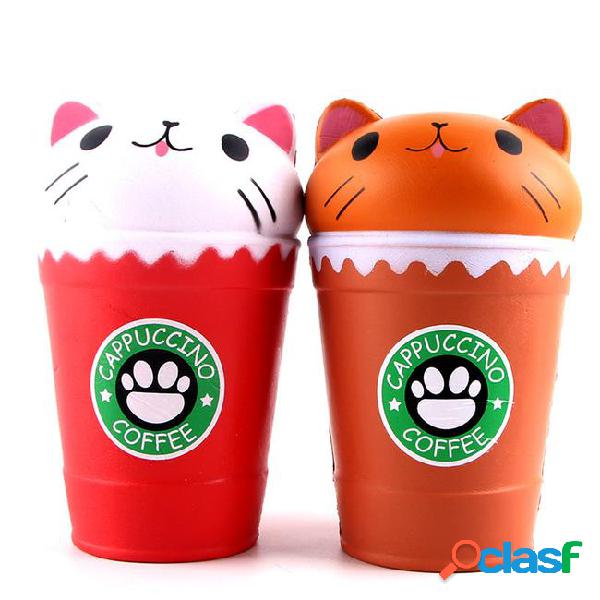 2018 jumbo cat squishy toys coffee cup squishies cute animal