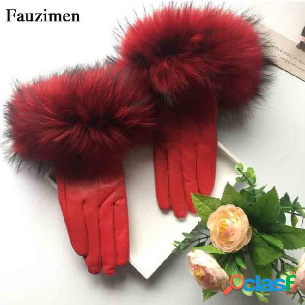 2018hot sale colors women warm thick winter gloves leather