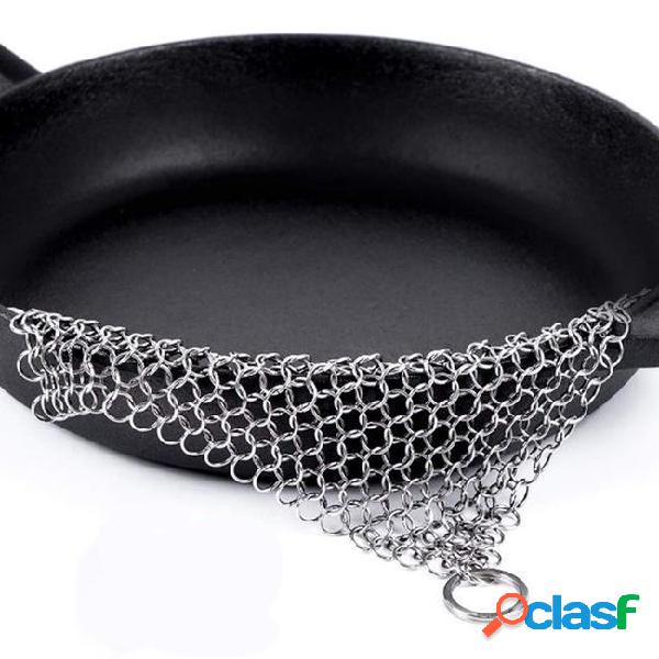 2019 cast iron cleaner stainless steel scrubber for grill