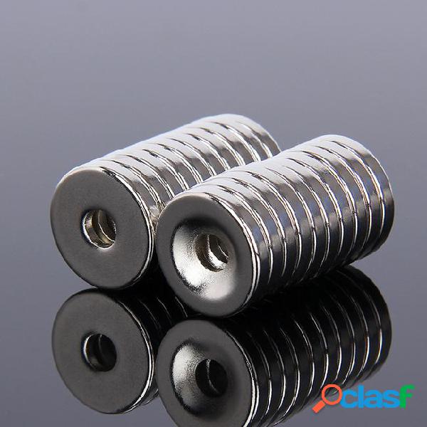20pcs round diameter 15mm*3mm hole 4mm magnets rare earth