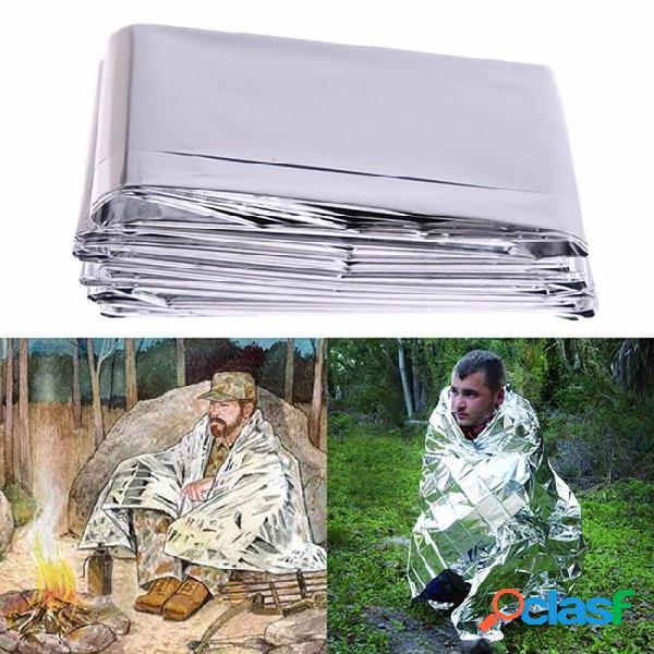 210 x 130cm camping emergency blanket portable silver thin