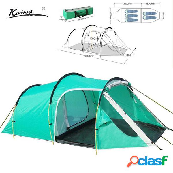 210t polyester waterproof tunnel camping tent for 3-4persons