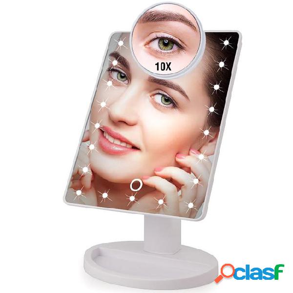 22 led lights touch screen makeup mirror 1x 10x table