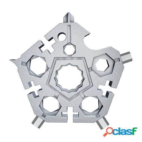 23 en 1 Copo de nieve Multiherramienta Pentagonal Copo de