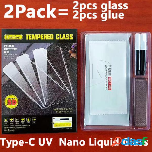 2pack uv light nano liquid glue tempered glass for samsung